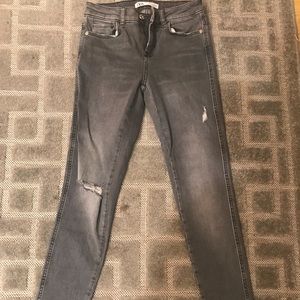 Zara distressed skinny jeans